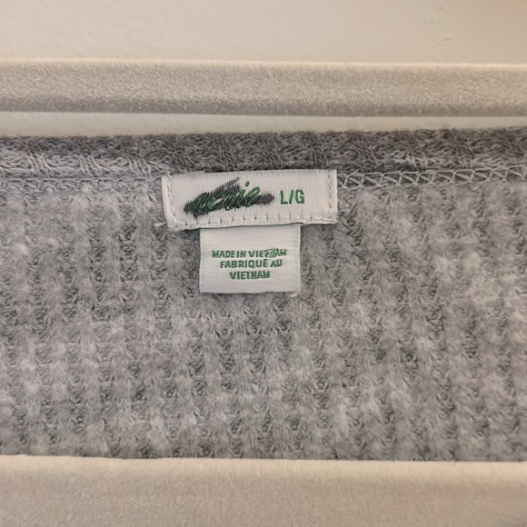 Aerie Waffle Knit Long Sleeve Henley Top Zebra Print - Picture 4 of 5